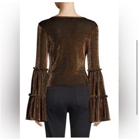 LIKELY Freya Gold Glitter Top Size M - Picture 8 of 8